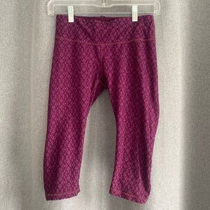 PrAna Women's Purple Patterned Capri Leggings XS